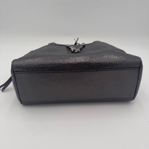 VERSACE Metallic Calfskin Virtus Small Bowling Bag Grey - Picture 6 of 10